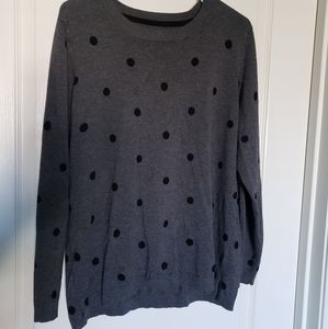 Grey with black polka dot sweater